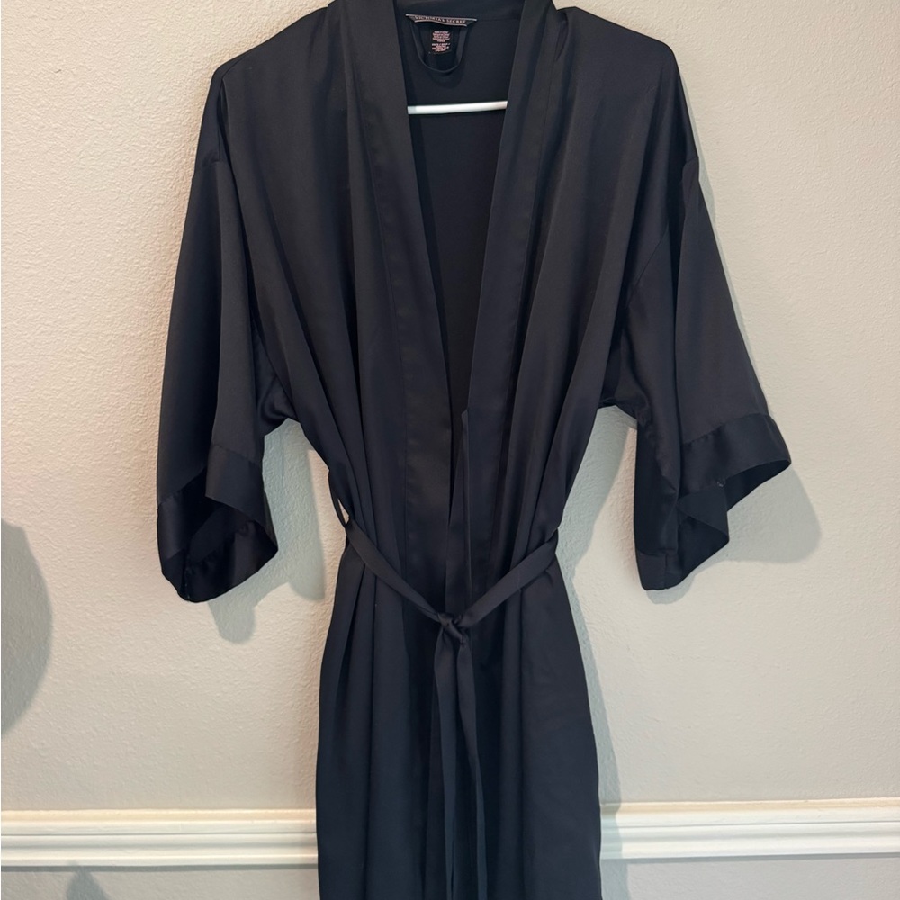 Victoria's Secret Black Satin Robe